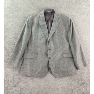 Joseph Abboud Sport Coat 54 R Gray Wool Linen Hopsack Heritaget Guabello Italy